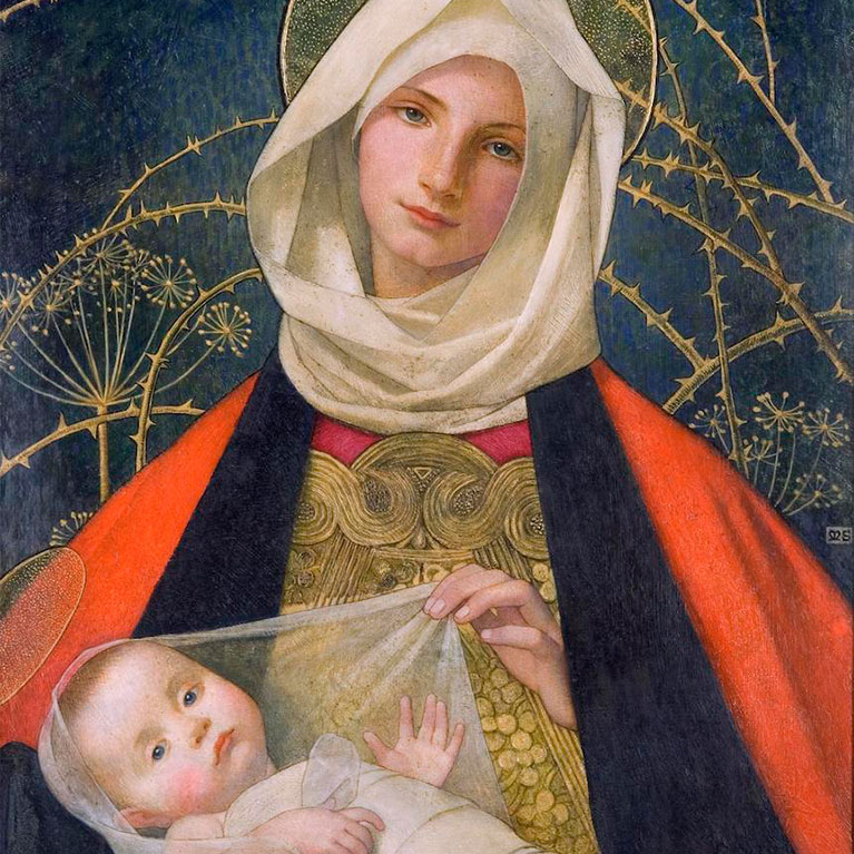 Marianne Stokes, Madonna and Child (1909). Wolverhampton Art Gallery. 