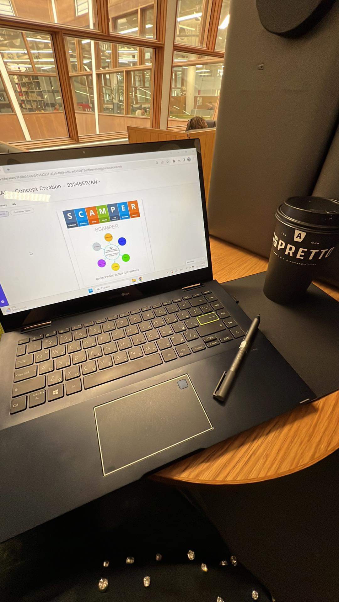 work on laptop in Coventry University library