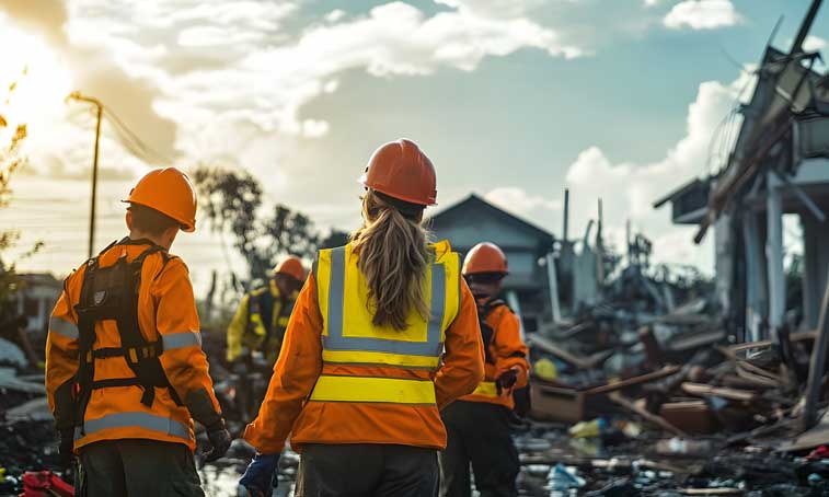 hurricane disaster first responders arriving on-site