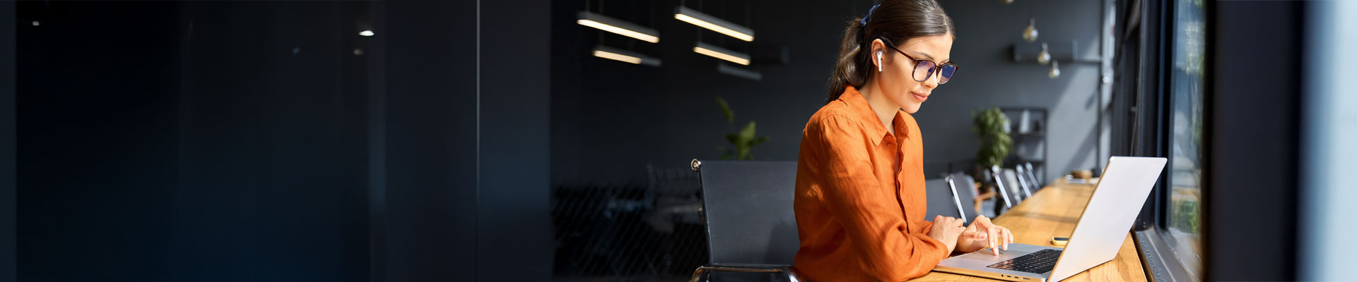 woman working on a laptop