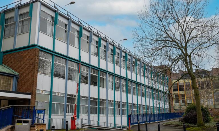 outside view of the Charles Ward building at Coventry University campus