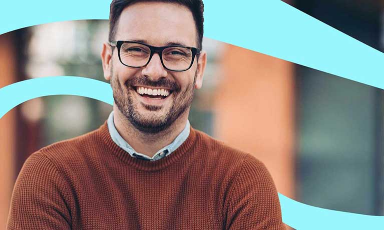 Smiling man in smart clothes 