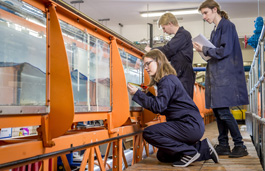 Students in the hydraulics lab