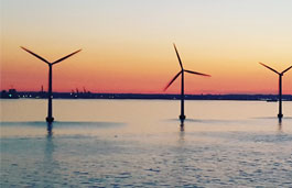 wind turbines in the sea