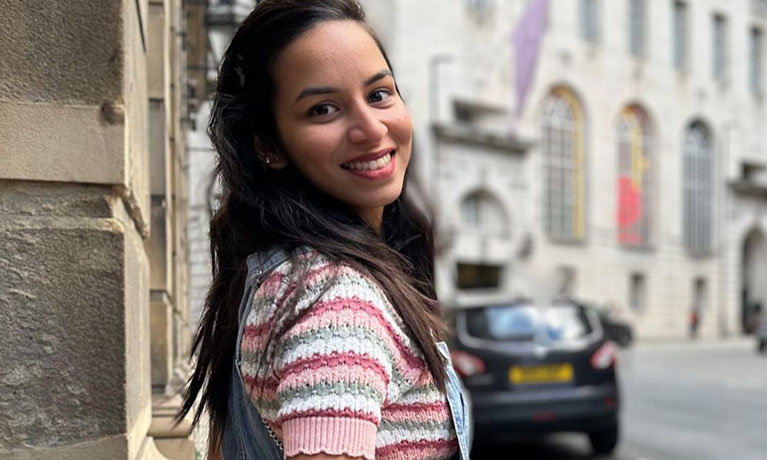 Saily portrait against a wall