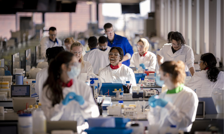 Students using the SuperLab facilities