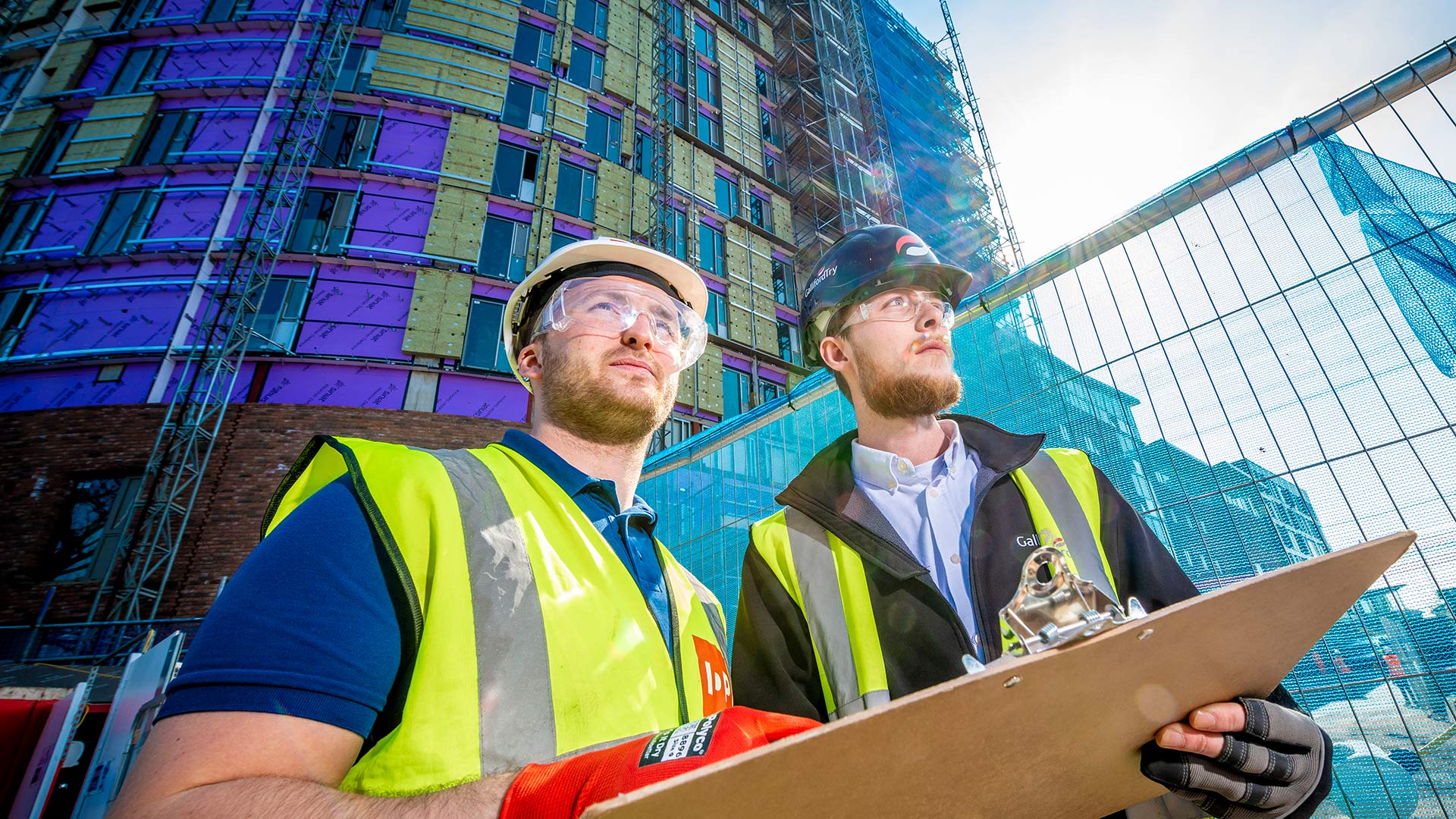 Two engineers on a construction site