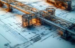 bridge design on architectural plans