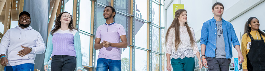 A group of students walking into the Herbert Art Gallery