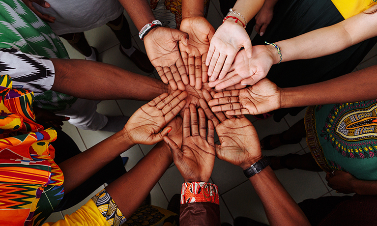 hands facing with palms to the sky