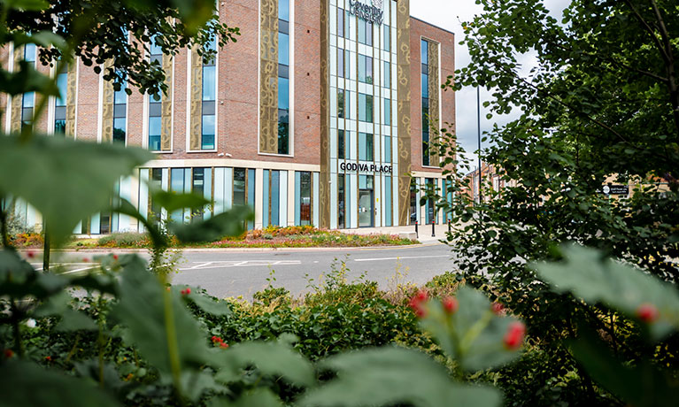 Outside view of Godiva Place student accommodation