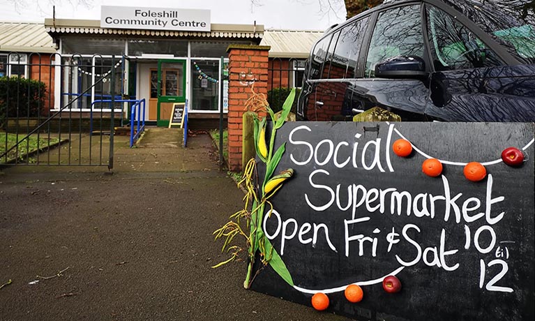 Foleshill social  supermarket outside.