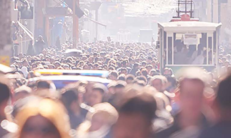 Busy street of people.