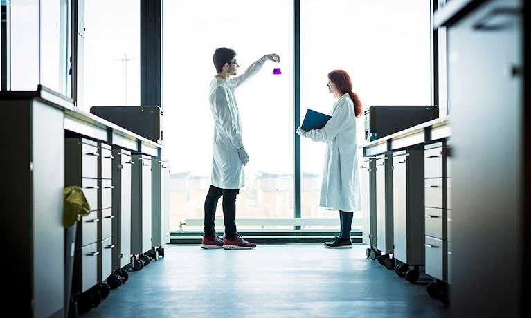 Students conducting experiments in a science lab