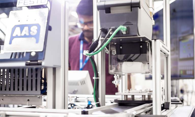 AME facility equipment in use close up