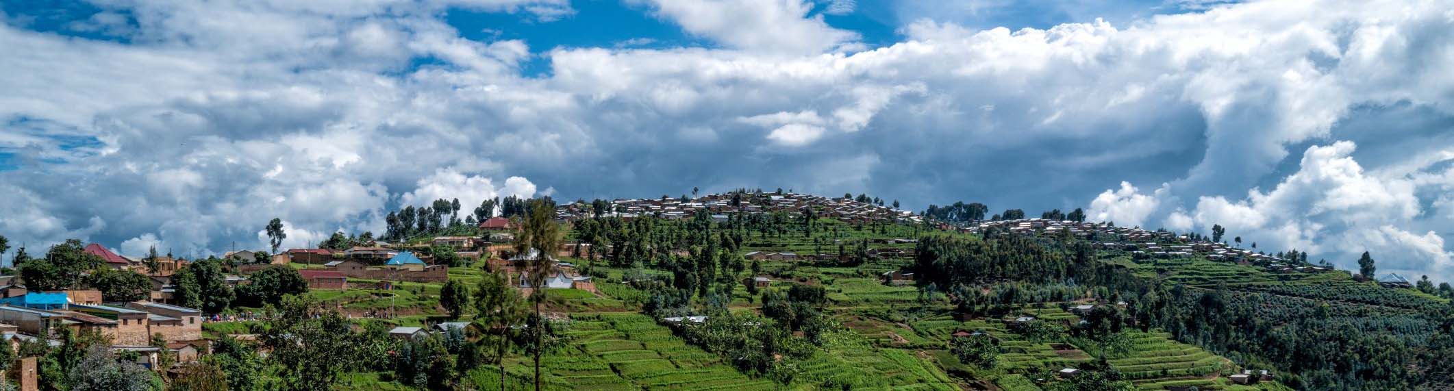 Refugee camp on a hill