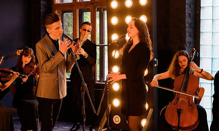Coventry University music students performing on stage