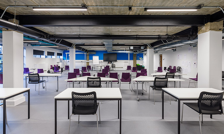 Interior social space in the Hudson building