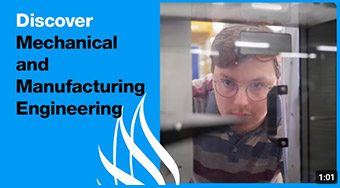 Student looking at a project