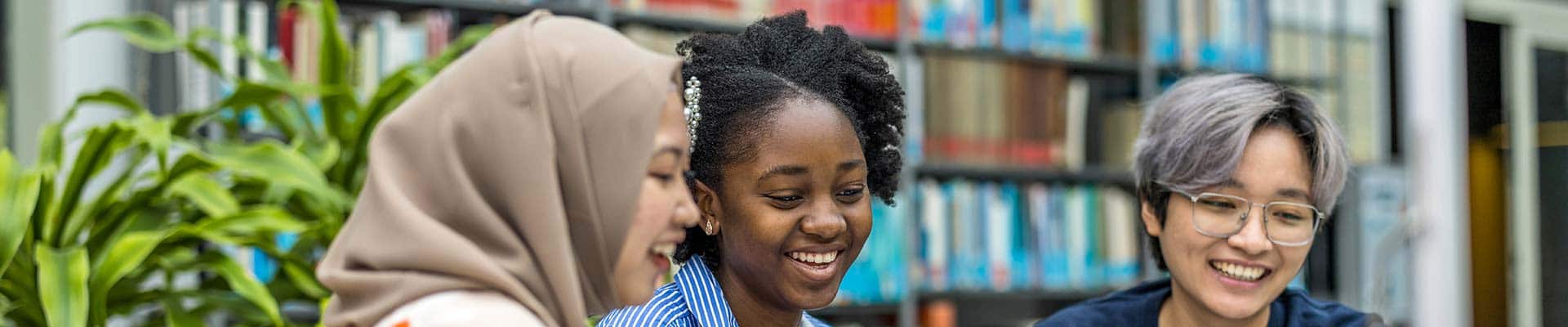 Students sitting together in a study space
