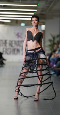 female model in black top