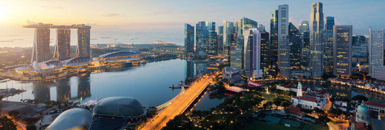 View of the skyline in Singapore