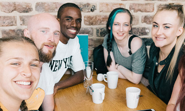 Students in a coffee shop