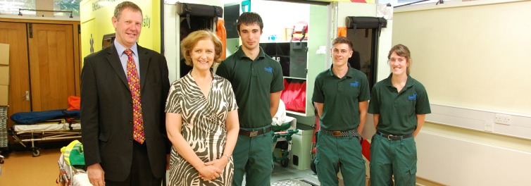 Students receive a check up from the Health Secretary