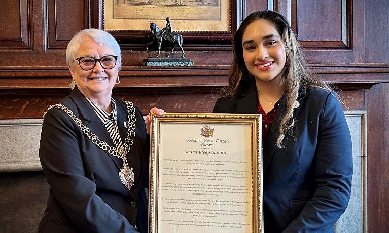 Sharandeep Sahota and Coventry Lord Mayor, Councillor Mal Mutton