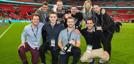 group photo on football ground