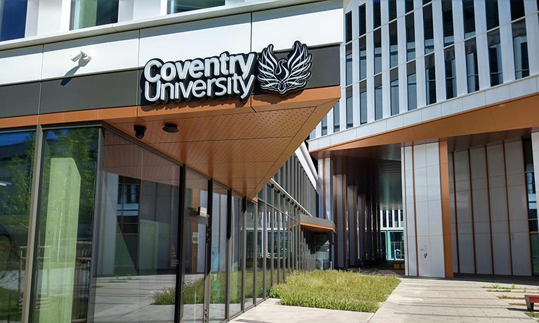 exterior of a coventry university campus building